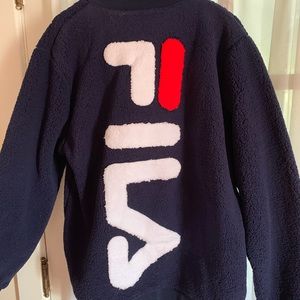 Fila Fuzzy Zip Up Baseball Jacket new Large